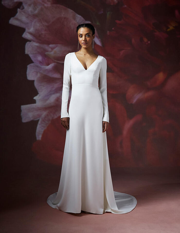 Pearl white wedding gowns clearance